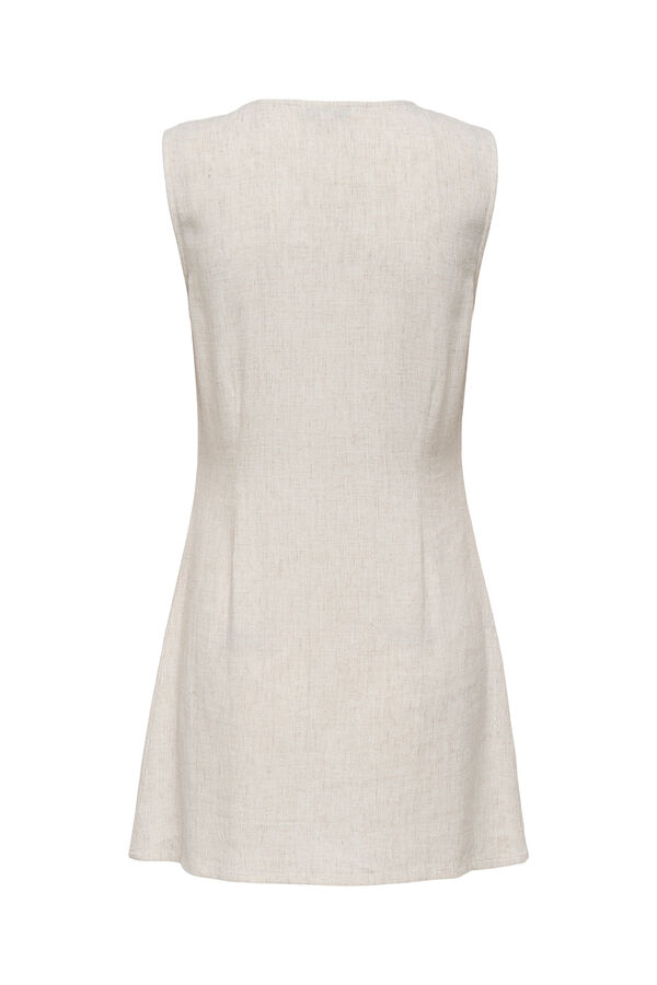 Only Vestido corto de lino beige