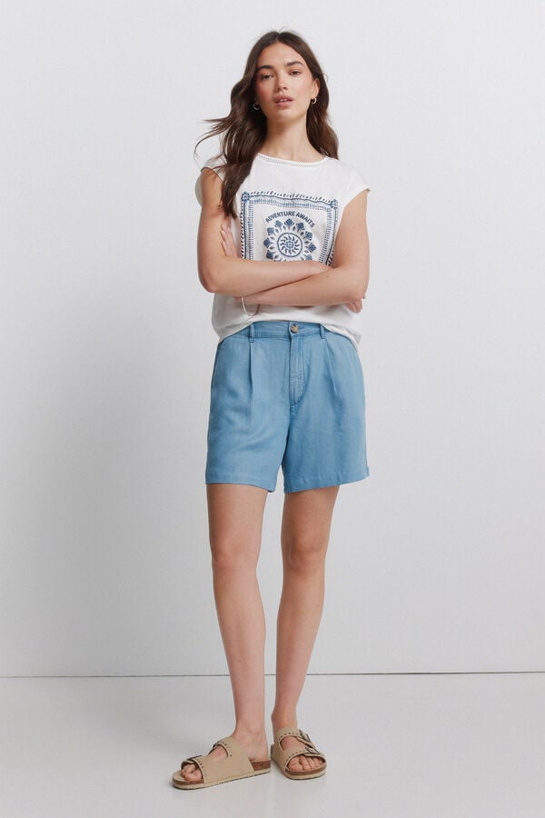 Springfield Polka-dot short sleeve T-shirt beige