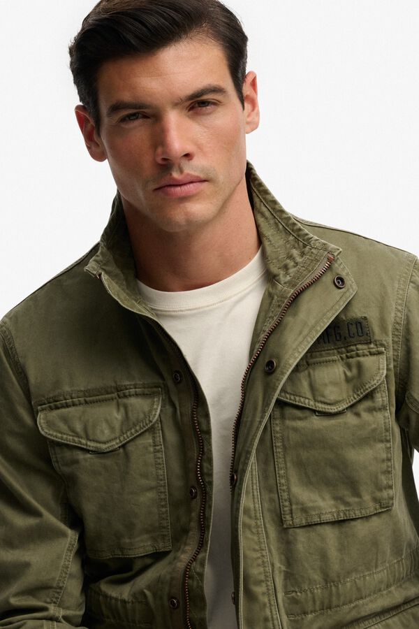 Superdry Chaqueta militar ic&oacute;nica kaki