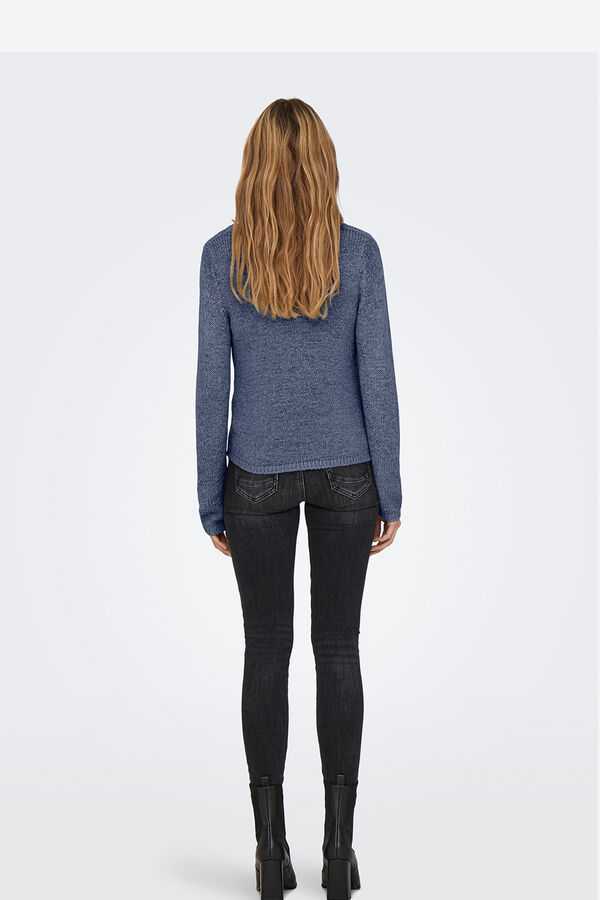 Only Jersey de cuello de pico azul