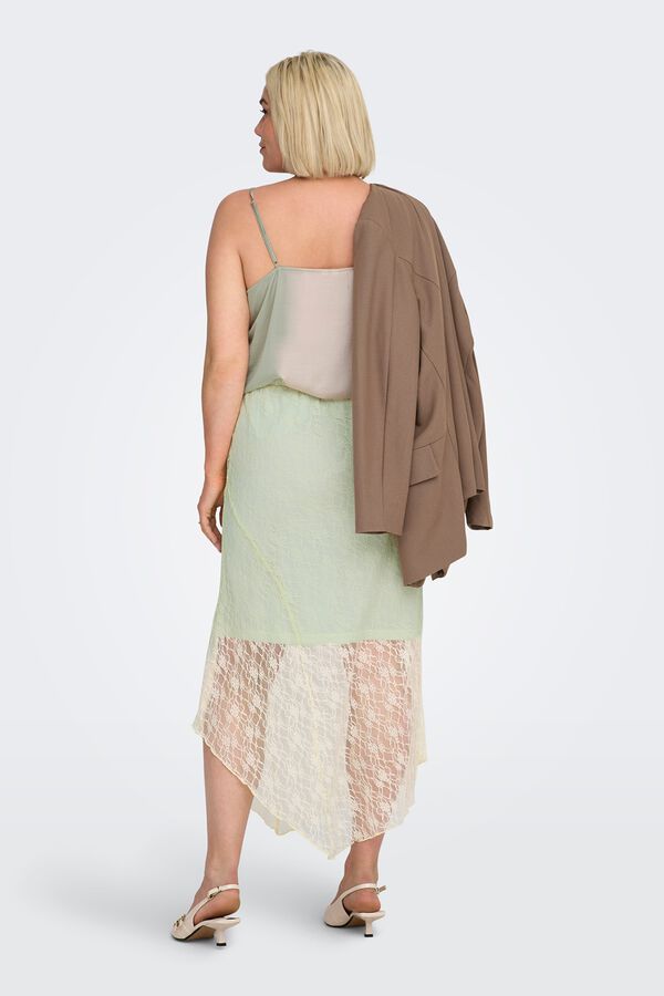 Only Carmakoma Falda de encaje talla grande blanco