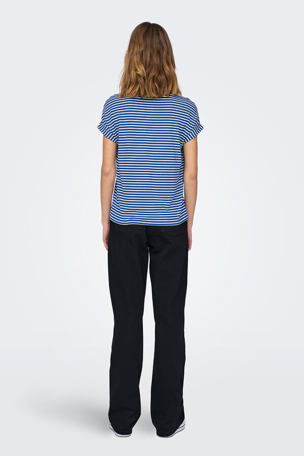 Springfield Camiseta manga corta rayas cuello redondo azul oscuro