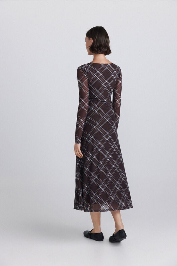 Springfield Plaid midi skirt brown