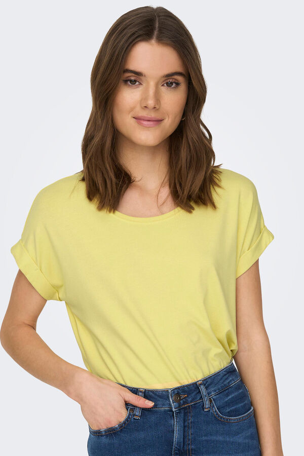 Springfield Short-sleeved round neck T-shirt Žuta