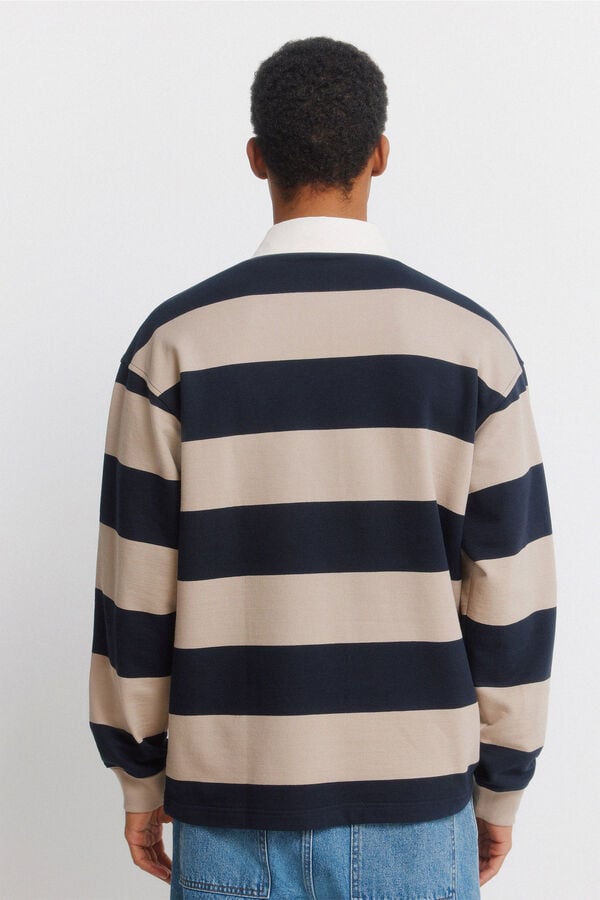 Springfield Prugasta rugby majica polo dugih rukava Plava