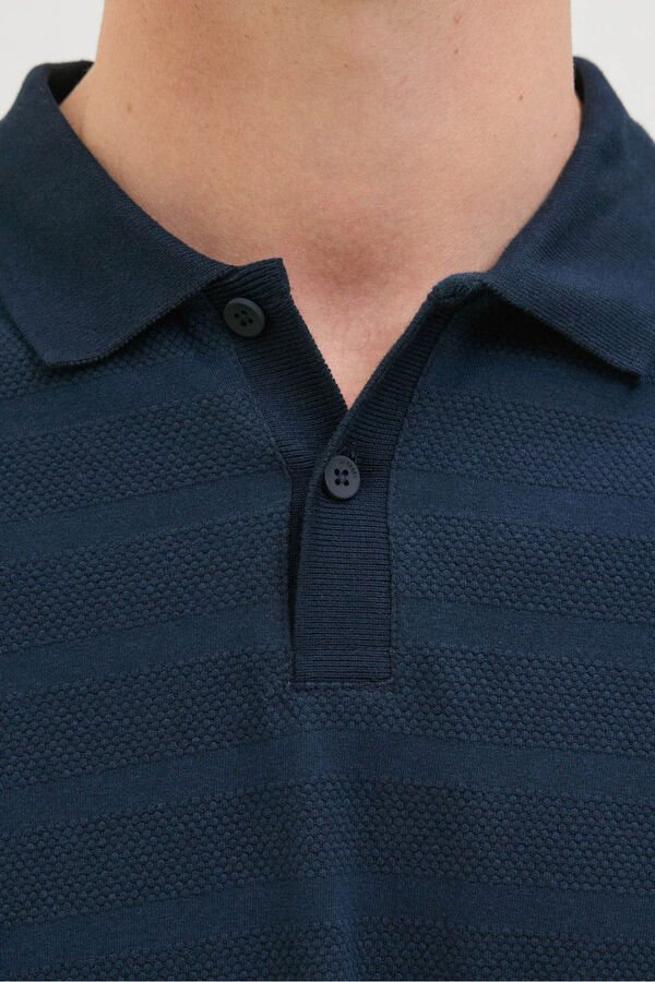 JJ REBEL long sleeve polo shirt blue