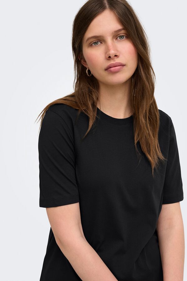 Only T-shirt de manga curta preto