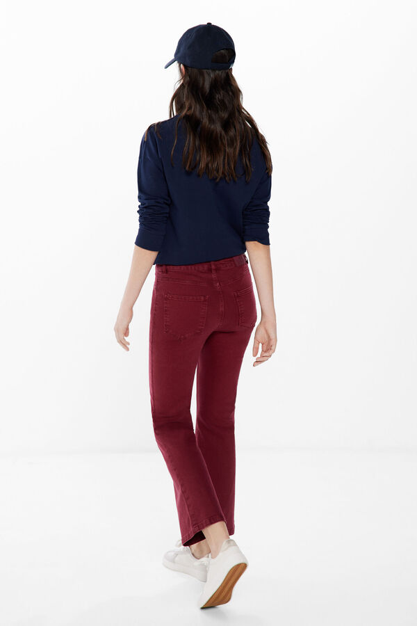 Springfield Colour kick flare jeans red