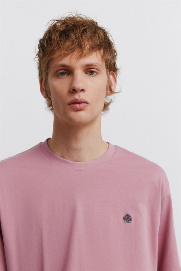 Springfield Camiseta b&aacute;sica com o logo de Springfield rosa