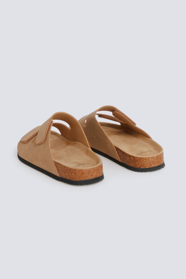 Springfield Double strap velcro sandal nude
