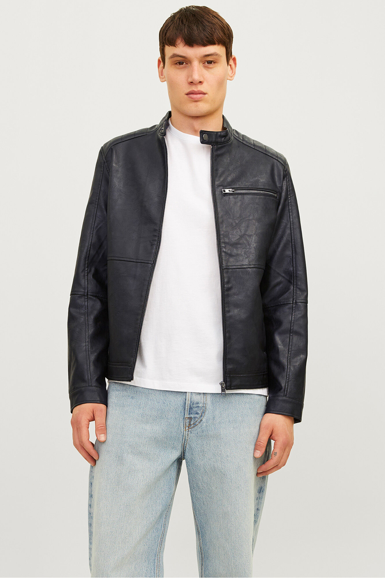 Jack & Jones Cazadora biker sint&eacute;tica