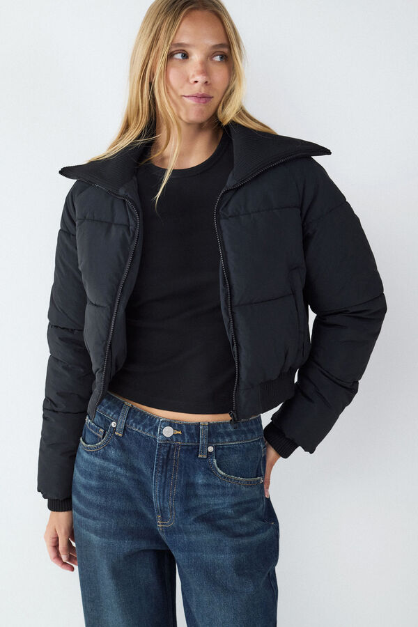 Balmohk Abrigo puffy cropped negro