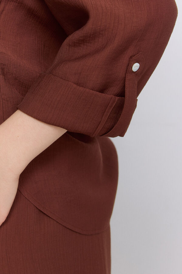 Springfield Bluza sa V-izrezom Braon