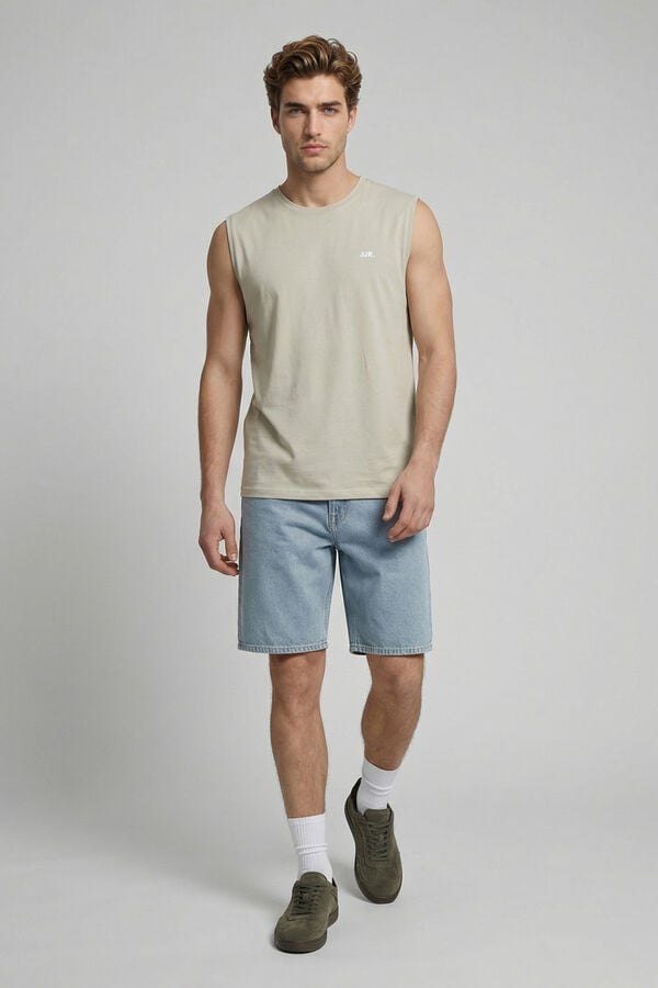 JJ REBEL Logo vest top grey