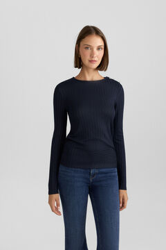 Springfield Boat neck T-shirt with buttons