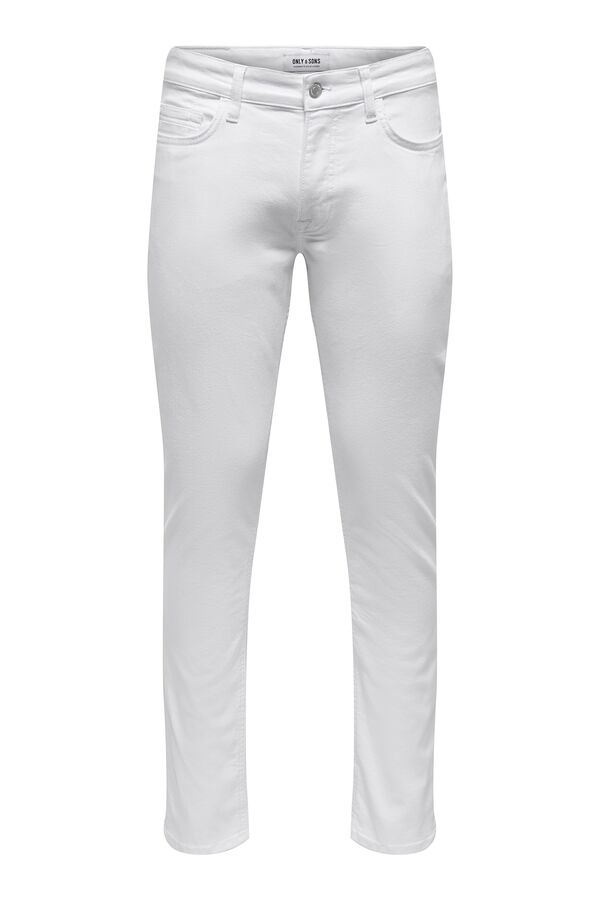 Only & Sons Jeans de hombre slim fit el&aacute;sticos blanco