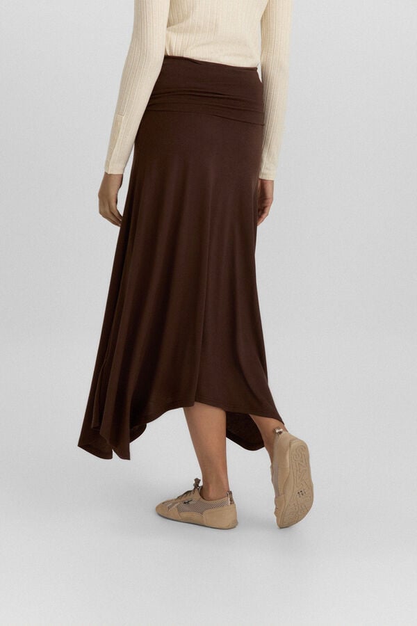 Springfield Asymmetric midi skirt brown