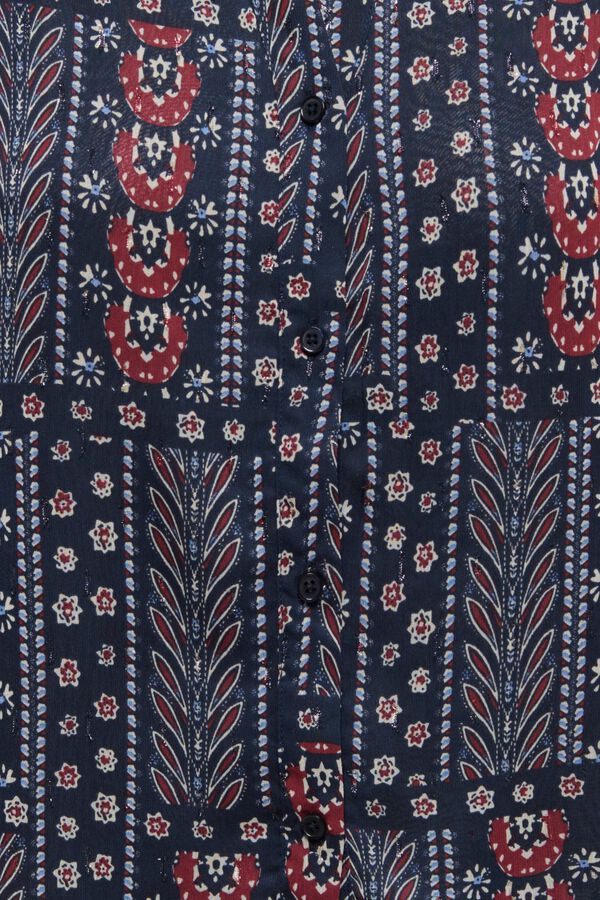 Only Lurex printed shirt blue