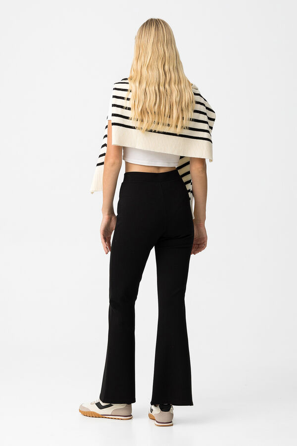 Tiffosi Leggings Flare com Botões Frontais preto