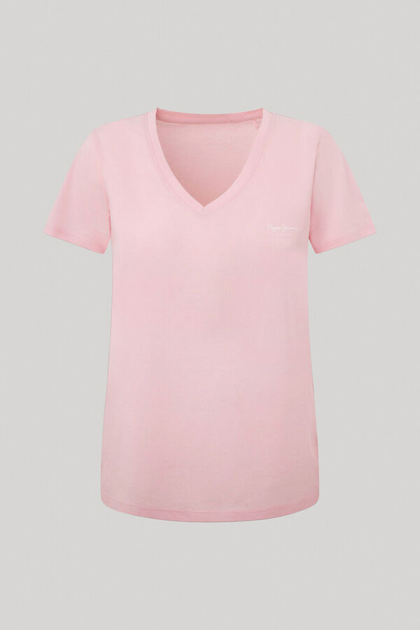 Springfield T-shirt gola em bico Lorette rosa