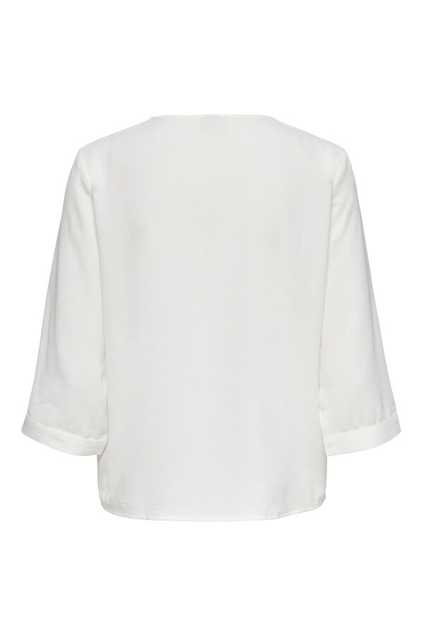 JDY 3/4 short sleeve shirt white