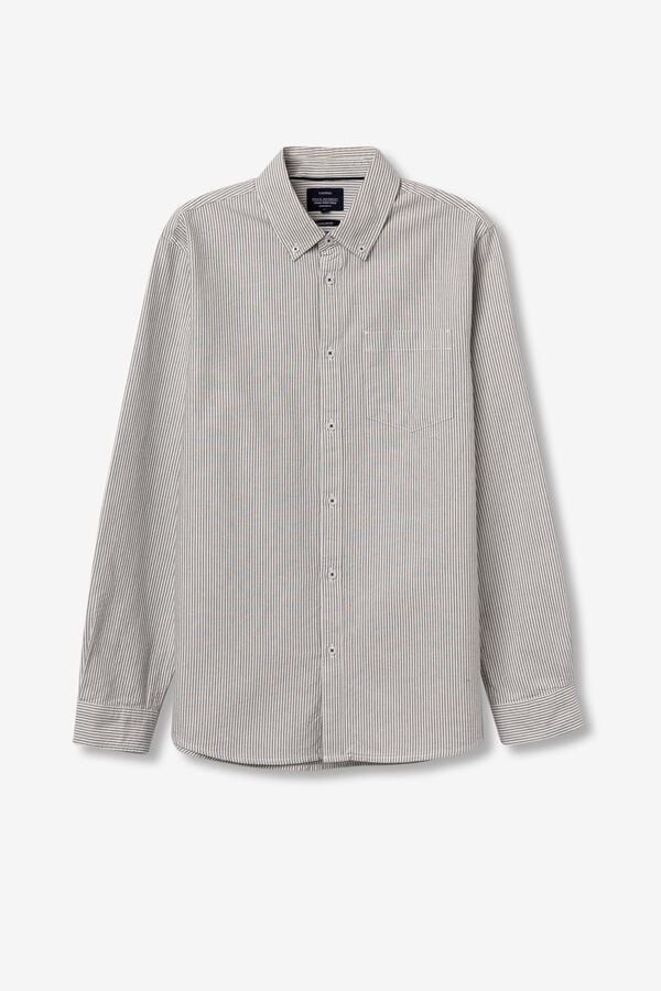 Tiffosi Regular Fit Oxford Striped Shirt green
