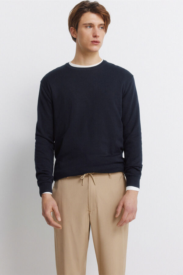 Springfield Ravne pantalone opu&scaron;tenog kroja Bež