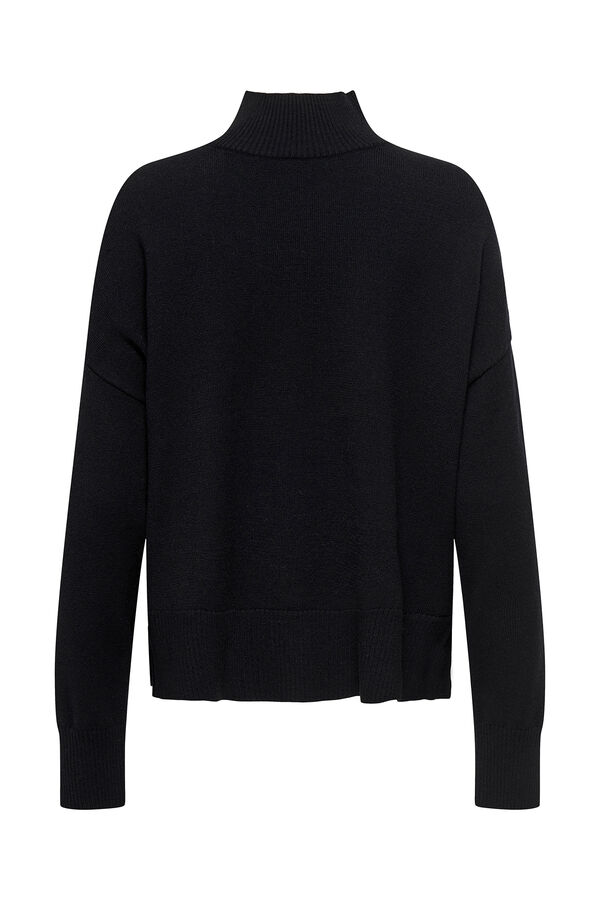 Only Jersey de punto con cuello subido negro