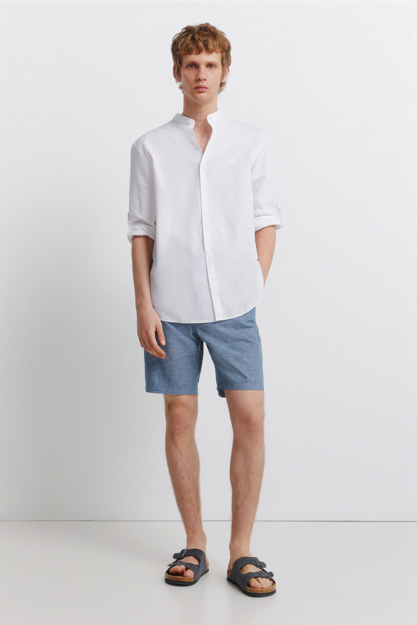 Springfield Linen comfort slim fit Bermuda shorts