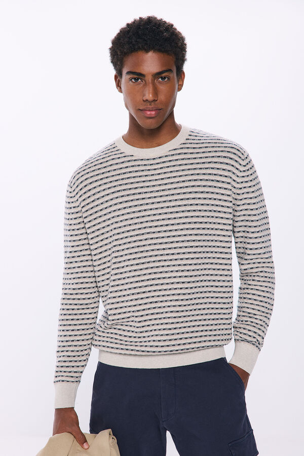 Springfield Two-tone textured jumper blue