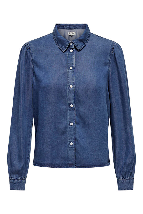 Springfield Camisa de botones manga larga azul medio