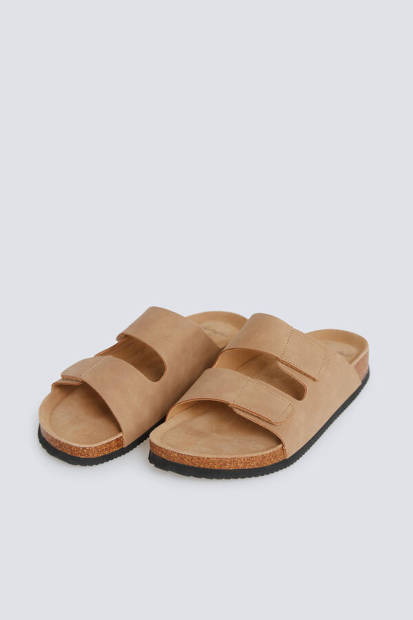 Springfield Double strap velcro sandal nude