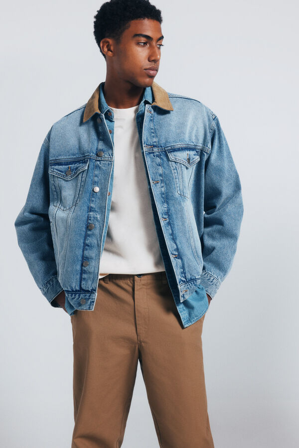 Springfield Straight fit canvas chinos pants brown