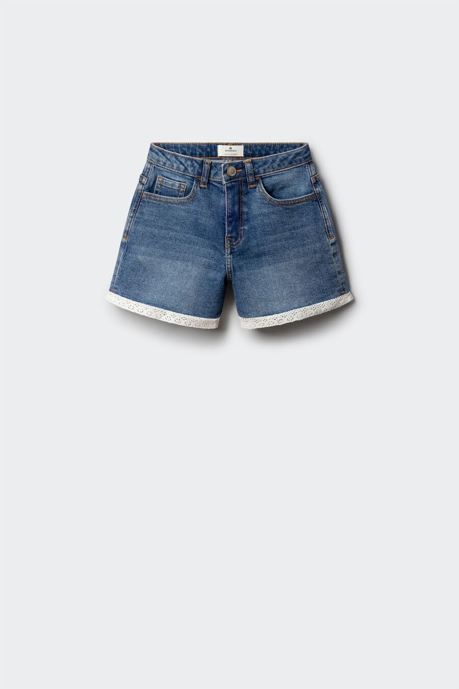 Short denim lace niña