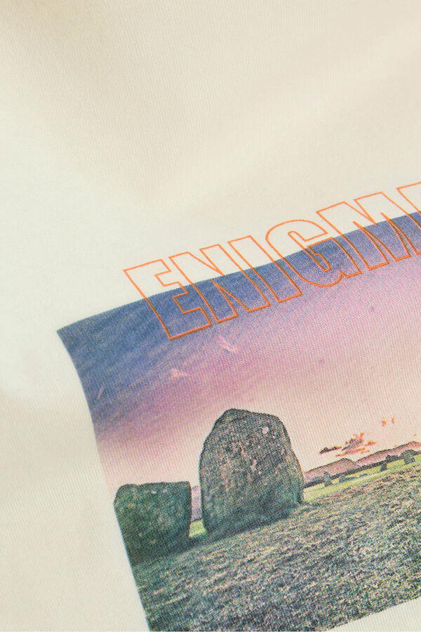 Jack & Jones Camiseta regular fit estampada marfil