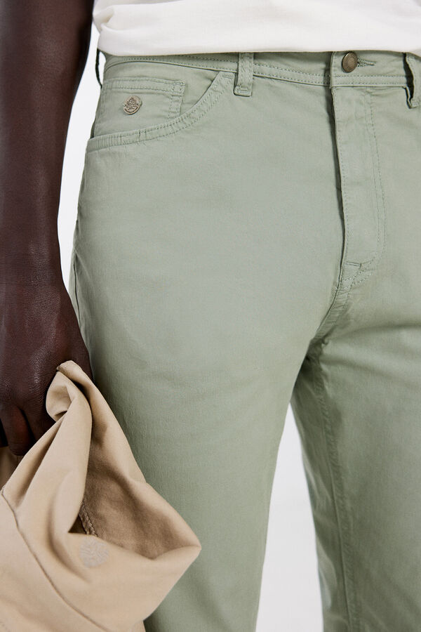 Springfield Slim fit coloured lightweight trousers oil