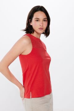 Springfield T-shirt Crochet Canezou rouge