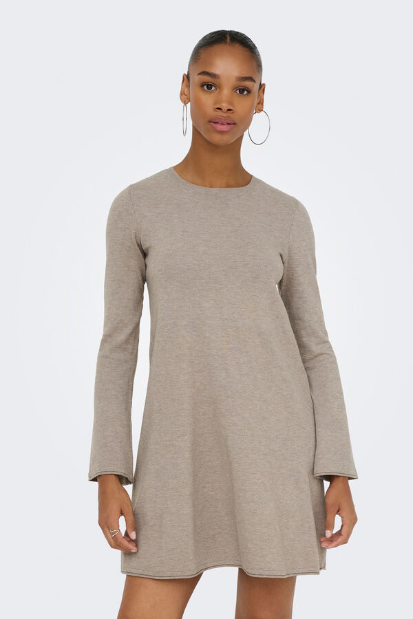 Only kurzes Kleid mit lang&auml;rmelig Grau