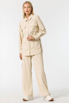 Springfield Corduroy wide leg trousers natural