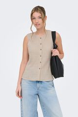Only Chaleco estructura beige