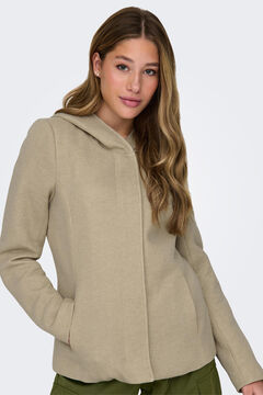 Only Abrigo corto con capucha beige