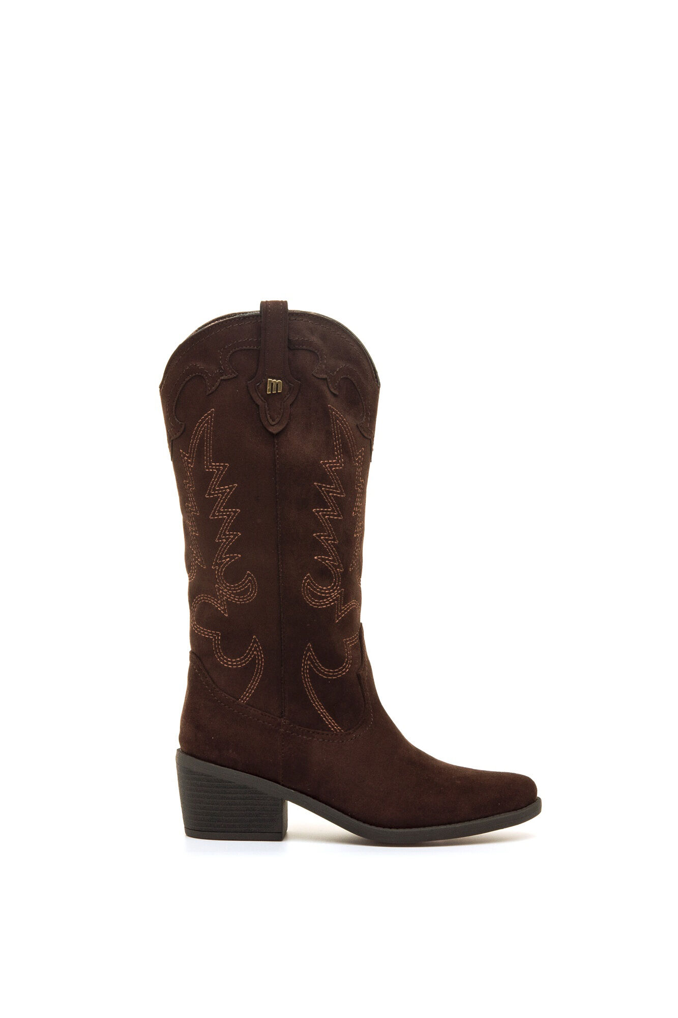 MTNG Botines cowboy con bordados y tac&oacute;n bajo