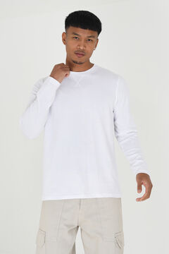 Springfield T-shirt de manga comprida branco