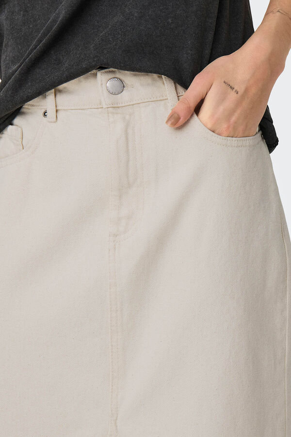 Only Falda vaquera midi rosa