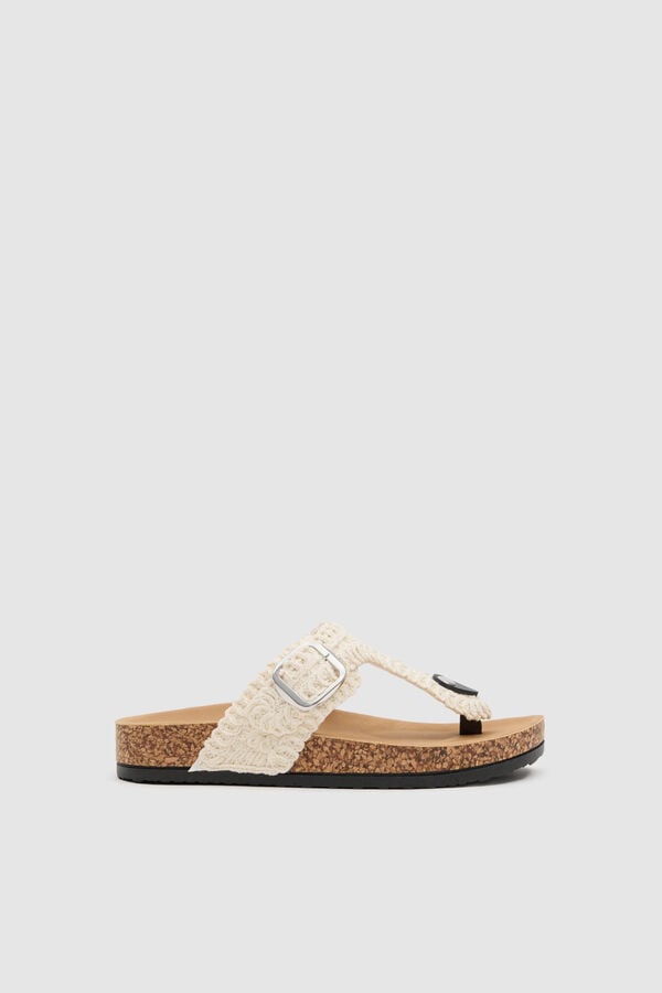 Inside Crochet buckle sandal white