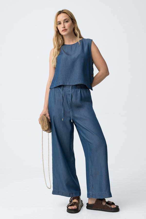 Tiffosi Pantal&oacute;n ancho azul