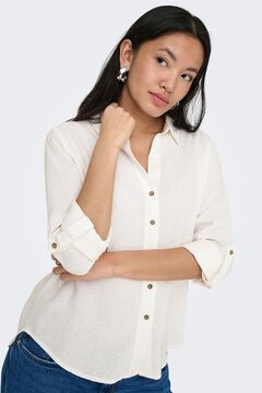 Only Camisa de lino blanco
