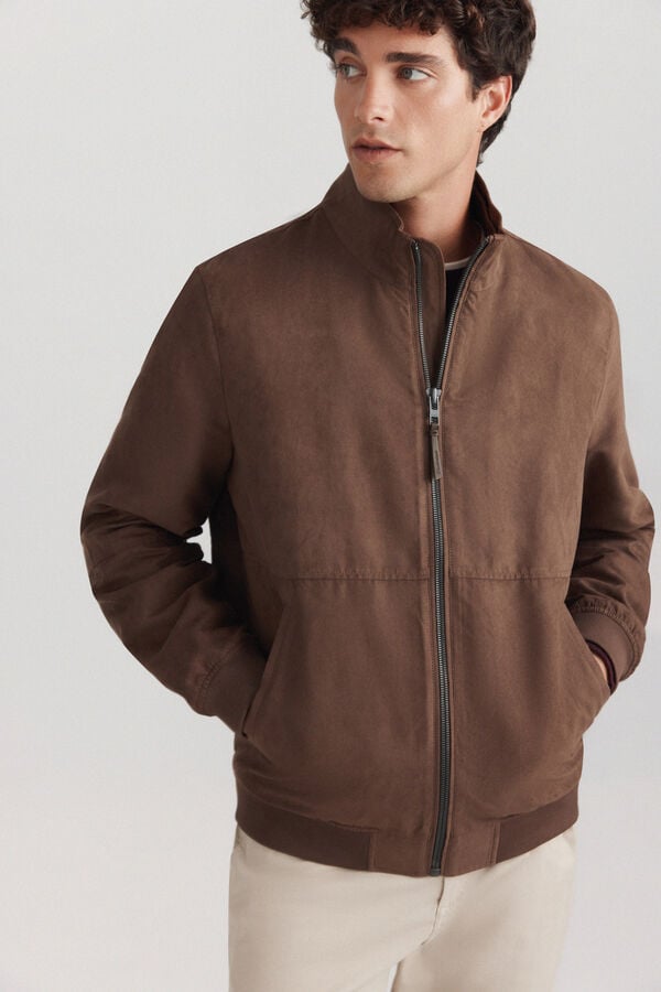 Springfield Faux suede jacket mink