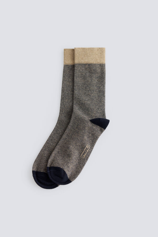 Springfield Beige long socks 3-pack brown