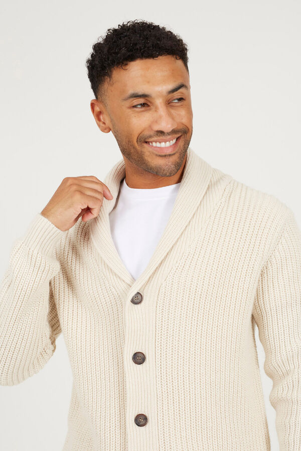 Brave Soul buttons fastening cardigan beige
